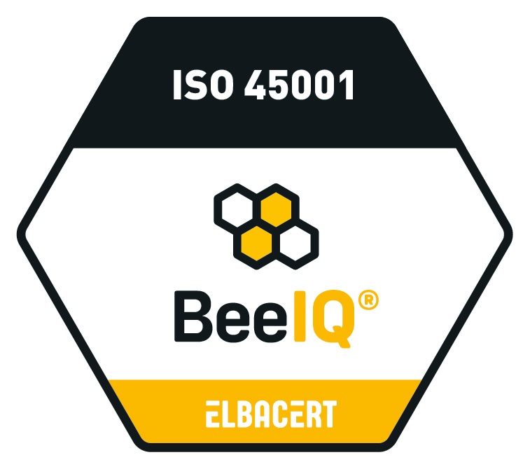 Certifikačná značka pre ISO 45001:2015 - spol. Elbacert